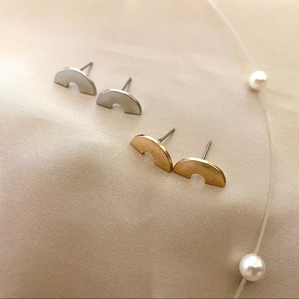 Minimalistic Stud Earrings - Picture 2 of 12